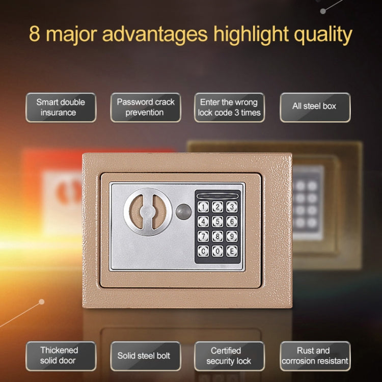 17E Home Mini Electronic Security Lock Box Wall Cabinet Safety Box with Coin-operated Function 17E Home Mini Electronic Security Lock Box Wall Cabinet Safety Box with Coin-operated Function